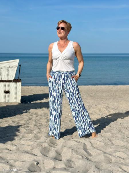 Viskose Akita Streifen Blautöne von Swafing